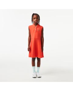 Girls' Lacoste Fit And Flare Stretch Piqué Polo Dress