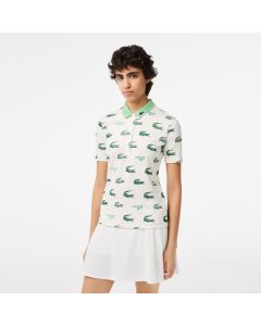 Women's Lacoste Golf Crocodile Print Polo Shirt