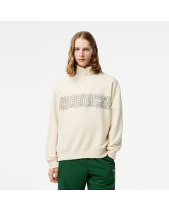 Men's Lacoste Zip Neck Loose Fit Organic Cotton Sweatshirt