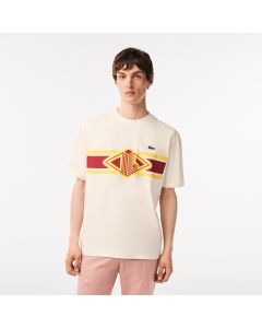 Men's Lacoste Round Neck Loose Fit Printed T-Shirt
