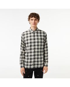 Cotton/Wool Blend Checked Shirt