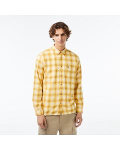 Cotton/Wool Blend Checked Shirt