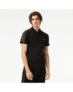 Contrast Accent Lacoste Print Polo Shirt