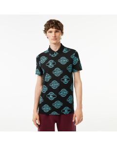 Globe Print Lacoste Movement Polo Shirt