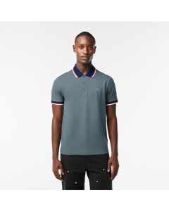 Contrast Collar and Cuff Stretch Polo Shirt