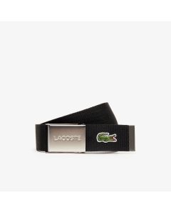 เข็มขัดผ้า หัวเข็มขัดสลักคำว่า LACOSTE สำหรับคุณผู้ชาย