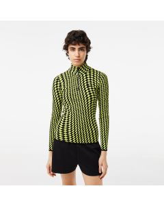 Women's Lacoste Two-Tone Jacquard Zipped Sweater