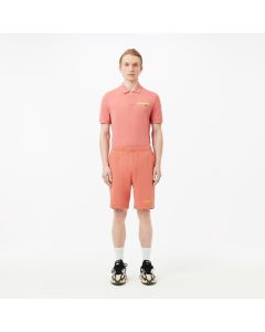 Washed Effect Lacoste Print Jogger Shorts