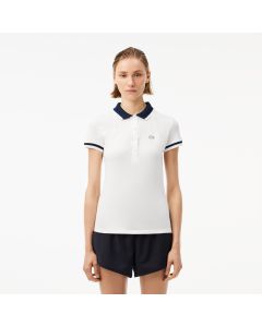French Made Stripe Accent Piqué Polo Shirt