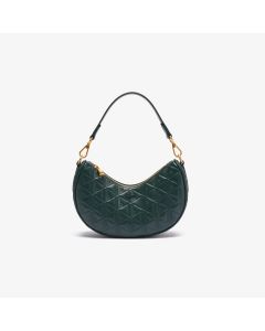 Maheki Embossed Leather Half Moon Purse