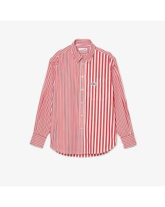 Lacoste x Bandier Striped Cotton Poplin Shirt