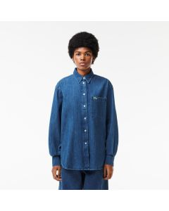 Women’s Lacoste Oversized Cotton Denim Shirt