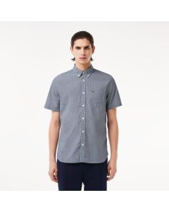 Short Sleeved Regular Fit Gingham Print Shirt