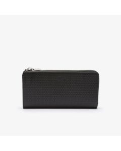 Unisex Chantaco Zippered Matte Piqué Leather Wallet