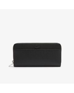 Unisex Chantaco Zipped Piqué Leather Large Wallet