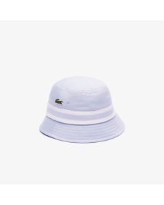 Cotton Gabardine Contrast Stripe Bucket Hat