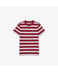 Kids’ Lacoste Stripe Print Cotton Jersey T-Shirt
