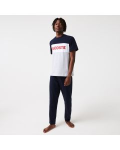 Men’s Colourblock Stretch Cotton Long Pyjama Set