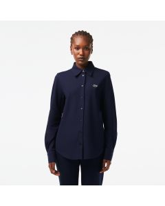 Women’s Lacoste French Collar Cotton Piqué Shirt
