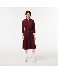 3/4 Sleeve Cotton Piqué Polo Dress