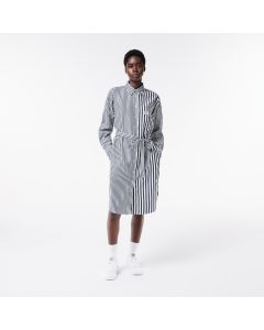 Oversized Striped Cotton Poplin Shirt Dress