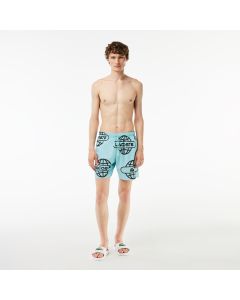 Lacoste Globe Print Swimsuit