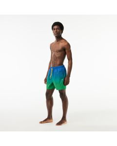 กางเกงว่ายน้ำสำหรับผู้ชายลาคอสท์ สีออมเบร ลายโมโนแกรม