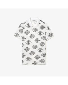 Globe Print Lacoste Movement Polo Shirt