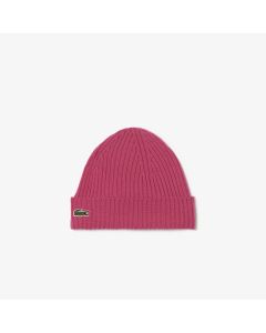 Unisex Lacoste Ribbed Wool Beanie