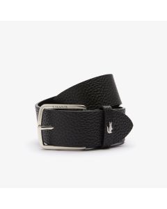 Men’s Lacoste Engraved Square Buckle Grained Leather Belt