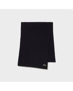 Unisex Lacoste Ribbed Wool Scarf