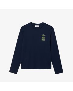 Long Sleeved Crocodile Print T-Shirt