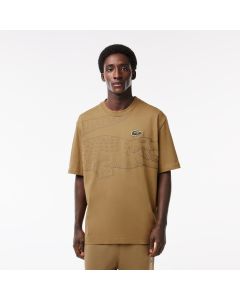 Men’s Lacoste Round Neck Loose Fit Crocodile Print T-Shirt